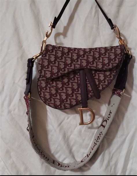 dior oblique saddle bag burgundy|authentic christian Dior saddle bag.